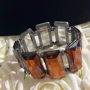 Gorgeous root beer colored stretch bracelet wide